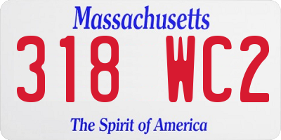 MA license plate 318WC2