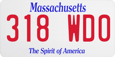 MA license plate 318WD0