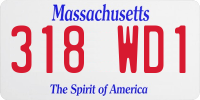 MA license plate 318WD1