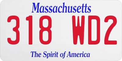 MA license plate 318WD2
