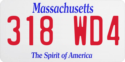 MA license plate 318WD4