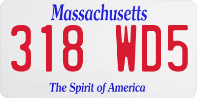 MA license plate 318WD5