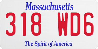 MA license plate 318WD6
