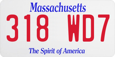 MA license plate 318WD7