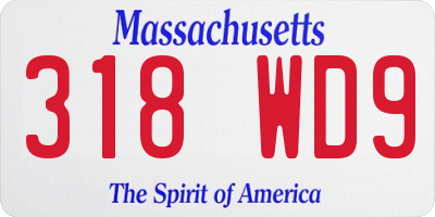 MA license plate 318WD9