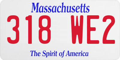 MA license plate 318WE2