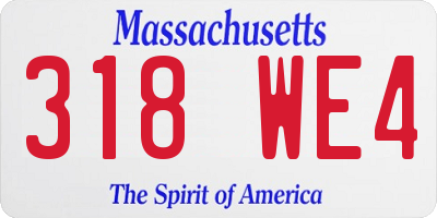 MA license plate 318WE4