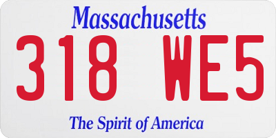 MA license plate 318WE5