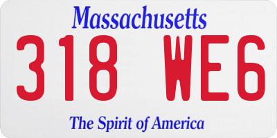 MA license plate 318WE6