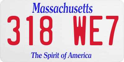 MA license plate 318WE7