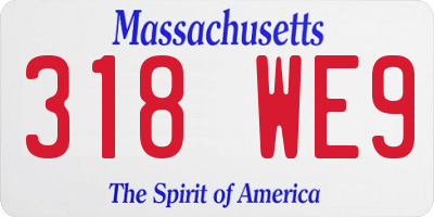 MA license plate 318WE9