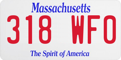 MA license plate 318WF0