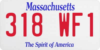 MA license plate 318WF1