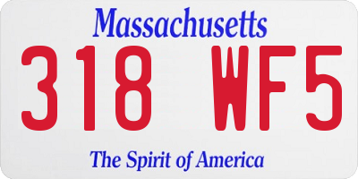 MA license plate 318WF5