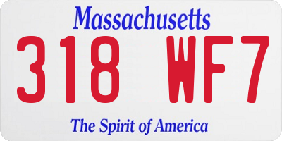 MA license plate 318WF7