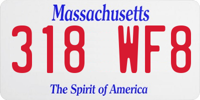 MA license plate 318WF8