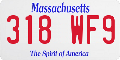 MA license plate 318WF9