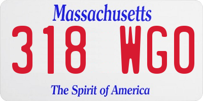 MA license plate 318WG0