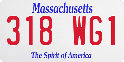 MA license plate 318WG1