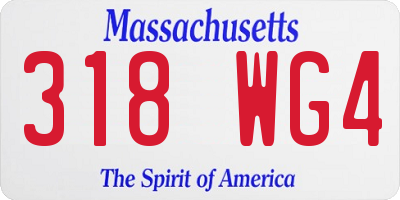 MA license plate 318WG4