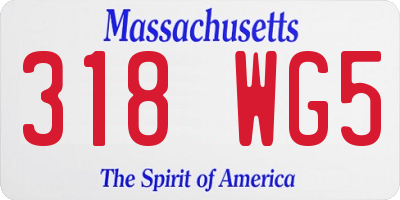 MA license plate 318WG5