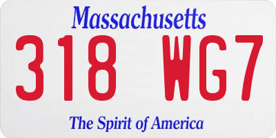 MA license plate 318WG7