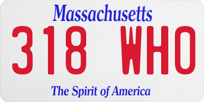 MA license plate 318WH0
