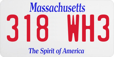 MA license plate 318WH3