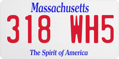 MA license plate 318WH5