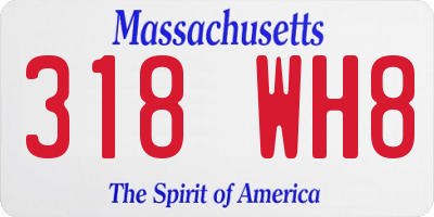 MA license plate 318WH8