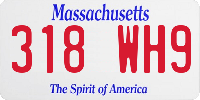 MA license plate 318WH9
