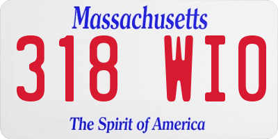 MA license plate 318WI0