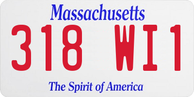 MA license plate 318WI1