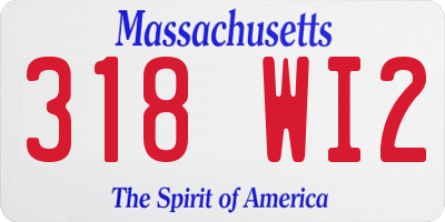 MA license plate 318WI2