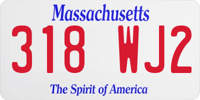 MA license plate 318WJ2