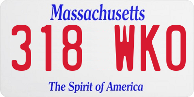 MA license plate 318WK0