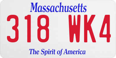 MA license plate 318WK4