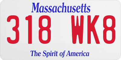 MA license plate 318WK8