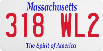 MA license plate 318WL2