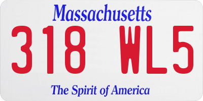 MA license plate 318WL5