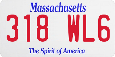 MA license plate 318WL6