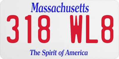 MA license plate 318WL8