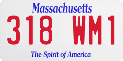MA license plate 318WM1