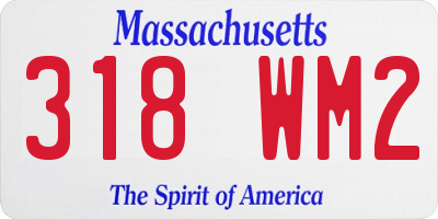 MA license plate 318WM2