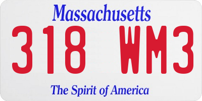 MA license plate 318WM3