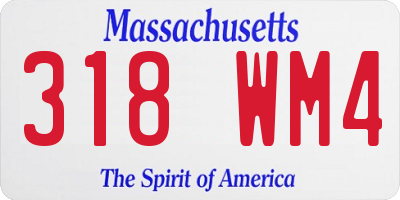 MA license plate 318WM4