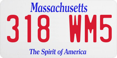 MA license plate 318WM5
