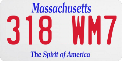 MA license plate 318WM7