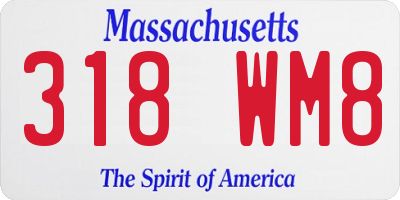 MA license plate 318WM8