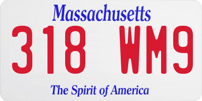 MA license plate 318WM9